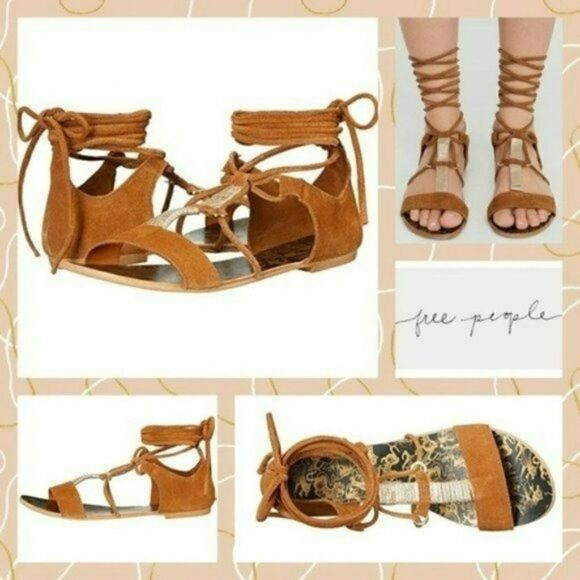 NIB MSRP $78 Free People Fiji Wraparound Sandal Women's Size 38 - Picture 1 of 10